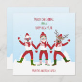 Noël Père Noël et amis Carte de vacances (Devant / Derrière)