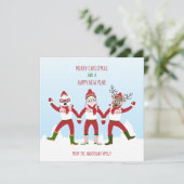 Noël Père Noël et amis Carte de vacances (Debout devant)