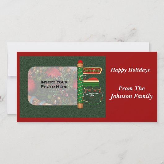 Noël Père Noël Face Carte photo de vacances (Devant)