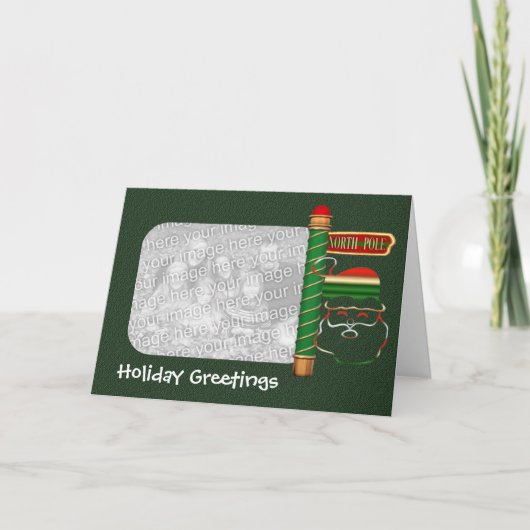 Noël Père Noël Face Carte photo de vacances (Devant)