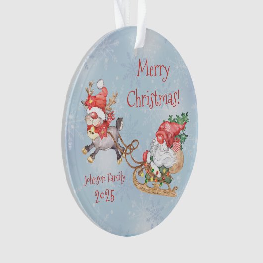 Noël Père Noël Gnome avec Ceram de Noël Reindeer (devant)