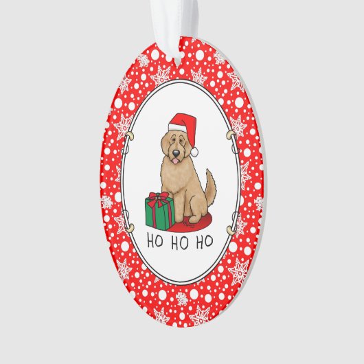 Noël Père Noël Goldendoodle (rouge or) Chien migno (devant)