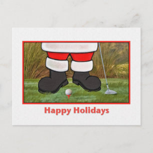 Noël, Père Noël Golfer, Carte postale