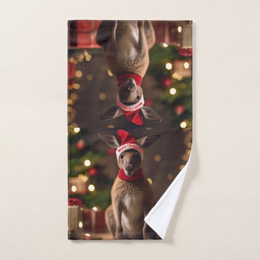 Noël Père Noël Kangaroo, (Serviette à main)