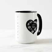Noël Père Noël Reindeer Blk & Wht.Heart Mug (Devant droit)