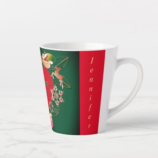 Noël Père Noël Reindeer Latte Mug (Droite)