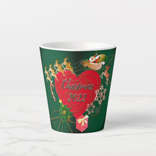 Noël Père Noël Reindeer Latte Mug (Devant)