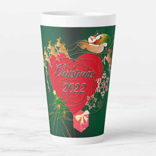 Noël Père Noël Reindeer Latte Mug (Devant)