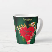 Noël Père Noël Reindeer Latte Mug (Angle droit)