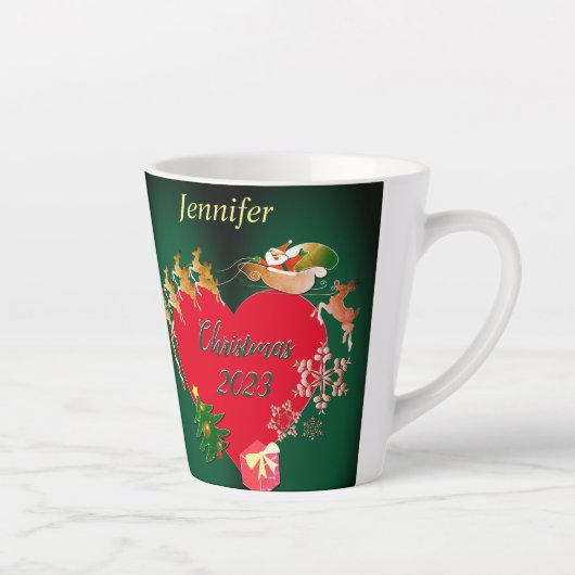 Noël Père Noël Reindeer Latte Mug (Droite)