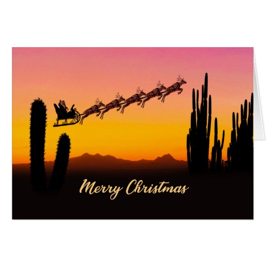 Noël Père Noël sur le désert (Devant horizontal)