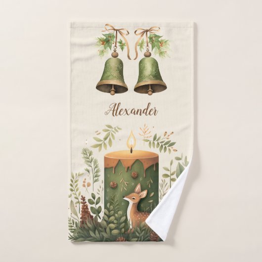 Noël personnalisé Whimsical Baby 1er Christma (Serviette à main)