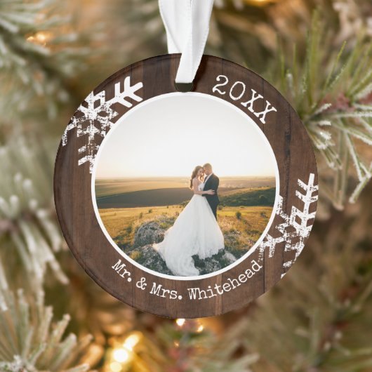 Noël Photo de mariage rustique (Arbre)