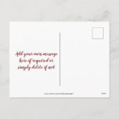 Noël photo de vacances carte postale bleu floral (Dos)