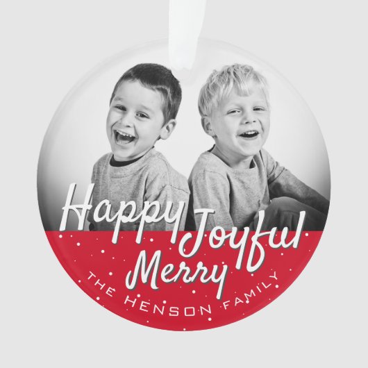 Noël Photo Écriture Joyeuse Bonne Fête Vintage (devant)