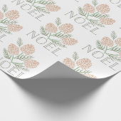 NOEL Pine Cone Pattern White Cadeaupapier (Hoek)