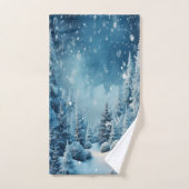 Noël Pine d'hiver Forêt neige (Serviette à main)