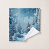 Noël Pine d'hiver Forêt neige (Gant de toilette)