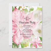 Noël Pink Poinsettia Floral Invitations (Devant)