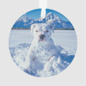 Noël Pitbull Chien Snowman (dos)
