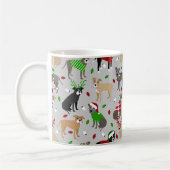 Noël Pitbull Chiens Café Mug (Gauche)