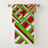 Noël Plaid Diagonal en rouge, vert et blanc (En situation)