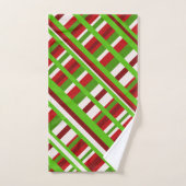 Noël Plaid Diagonal en rouge, vert et blanc (Serviette à main)