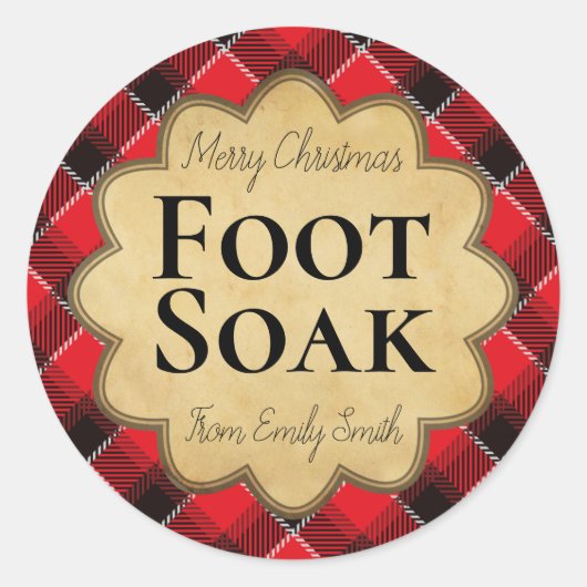 Noël Plaid Pied Rouge Et Noir Étiquettes (Devant)