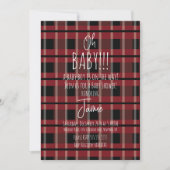 Noël Plaid Stripes Baby shower Invitation (Devant)