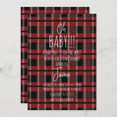 Noël Plaid Stripes Baby shower Invitation (Devant / Derrière)