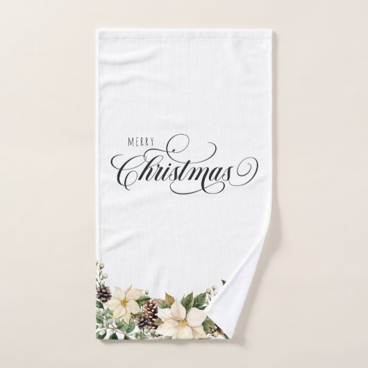 Noël Poinsettia (Serviette à main)
