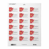 Noël Poinsettia Aquarelle Étiquettes de adresse (Feuille entière)