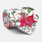 Noël Poinsettia Cravate masculin (Roulé)