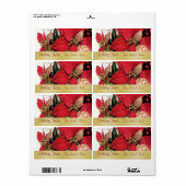 Noël Poinsettia Cuisine Traite Étiquette de cuisso (Feuille entière)