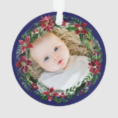 Noël Poinsettia Wreath Grand-parents Photo (dos)