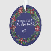 Noël Poinsettia Wreath Grand-parents Photo (devant)