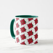 Noël Poinsettias Gîtes Café Mug Cadeau (Devant gauche)