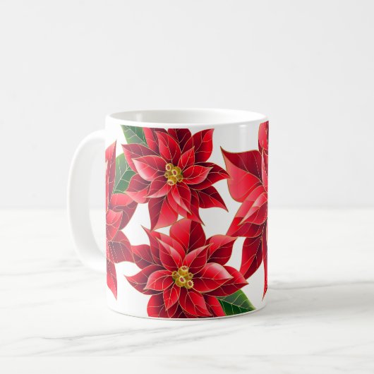 Noël Poinsettias Mug (Devant gauche)