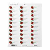 Noël Pointsettia Étiquettes de adresse d'hiver (Feuille entière)