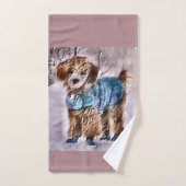 Noël Poodle Art (Serviette à main)