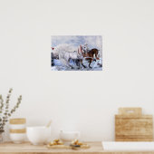 Noël - Poster des Chevaux de Vacances (Cuisine)