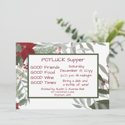 Noël POT CHANCE Cène Invitation (Debout devant)