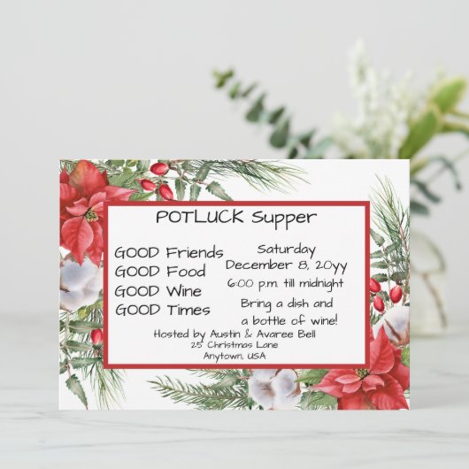 Noël POT CHANCE Cène Invitation (Debout devant)