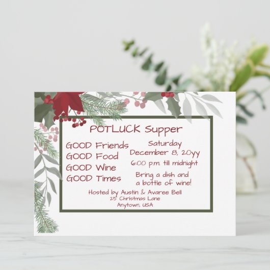 Noël POT CHANCE Cène Invitation (Debout devant)