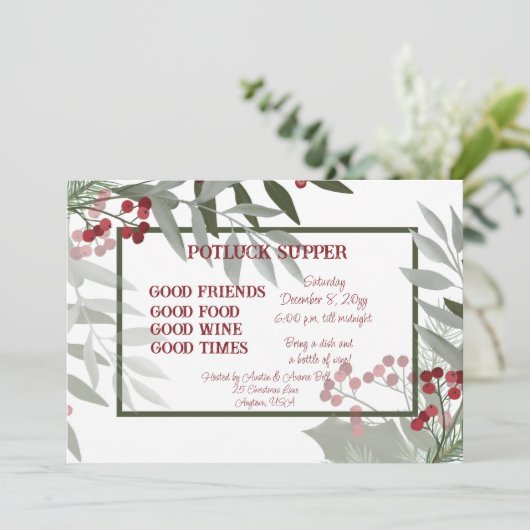 Noël POT CHANCE Cène Invitation (Debout devant)