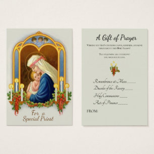 Noël Prêtre Bouquet spirituel Cartes saintes