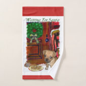 Noël Puggle Puppy (Serviette à main)