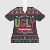 Noël Pull Ugly Tricot Nordique Nom Tableau Noir (dos)
