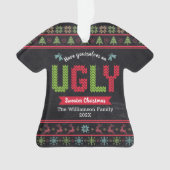 Noël Pull Ugly Tricot Nordique Nom Tableau Noir (devant)
