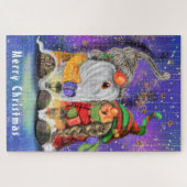 Noël Puzzle cadeau avec chant Gnomes Famille (Horizontal)